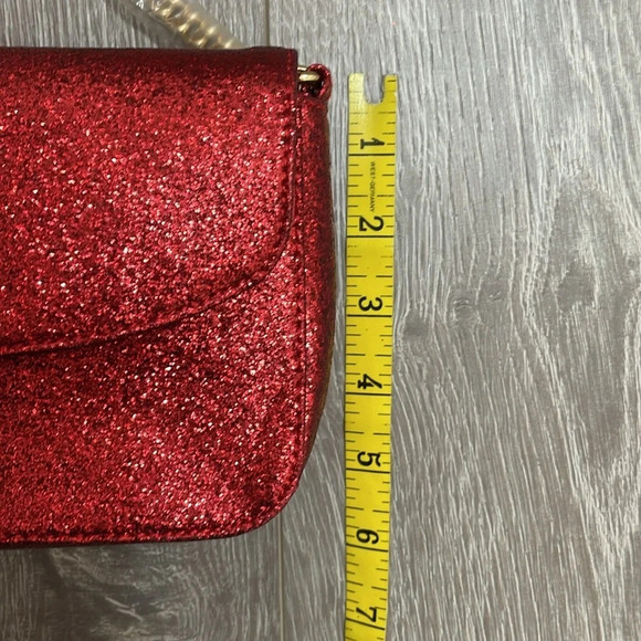 NWT Jimmy Choo Parfums Limited Edition Shimmering Red Glitter Crossbody Clutch - Picture 6 of 9